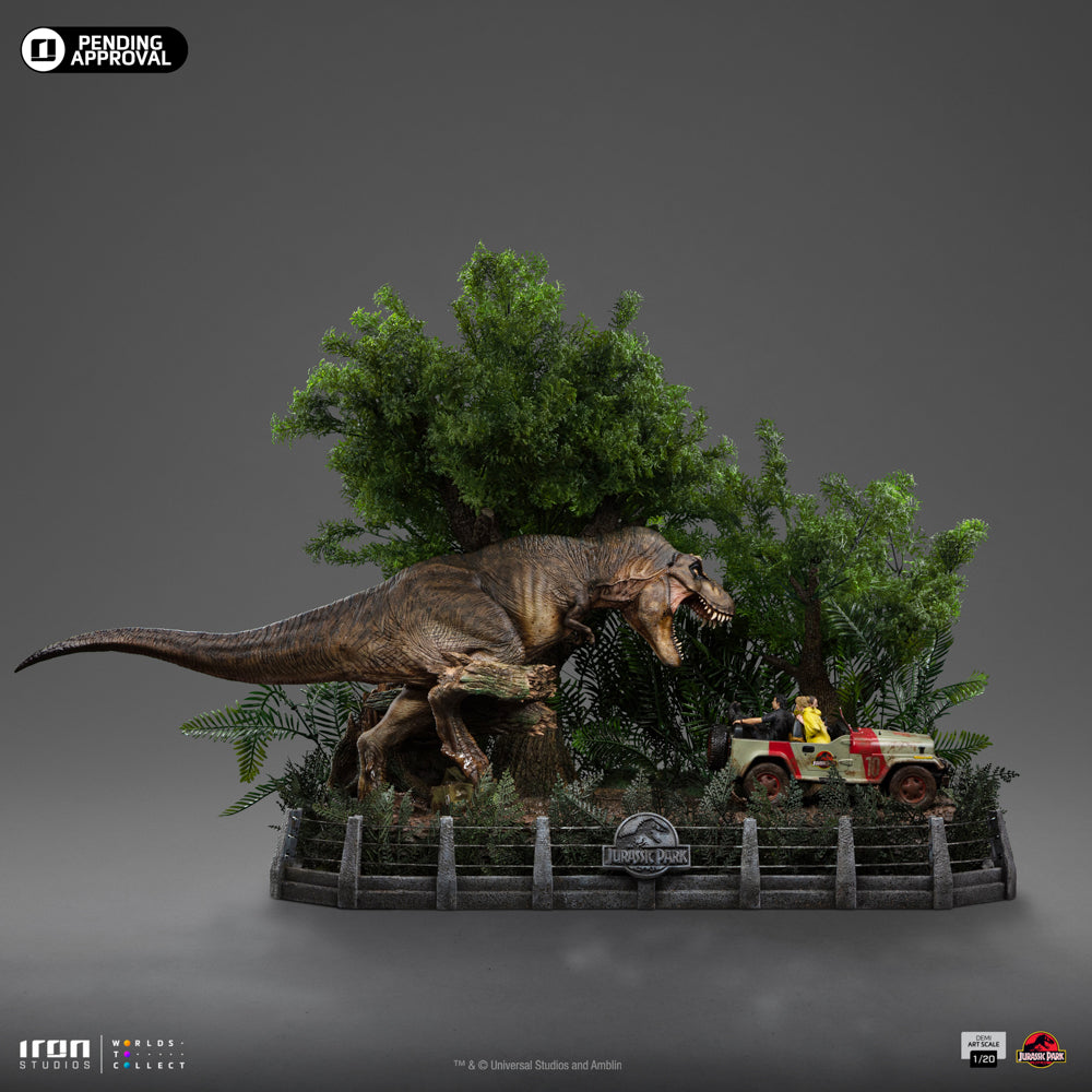 Pre-Order - Statue T-Rex Chase - Jurassic Park - Demi Art Scale 1/20 - Iron Studios