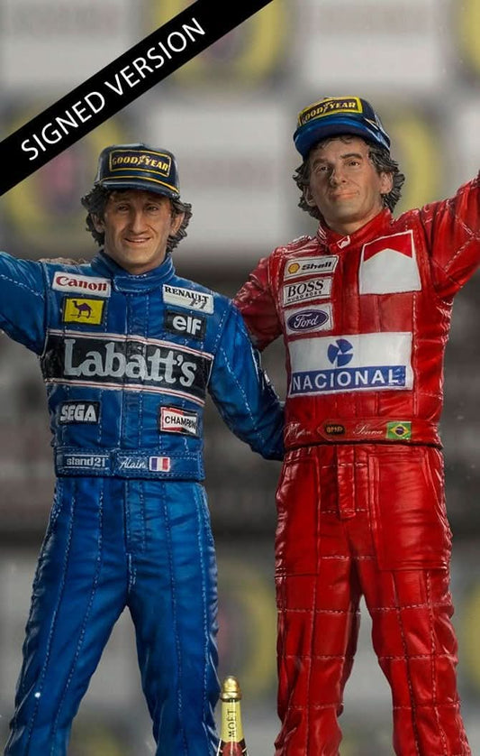 Ayrton Senna and Alain Prost Deluxe Signed by Alain Prost Version - The Last Podium - Art Scale 1/10 - Iron Studios