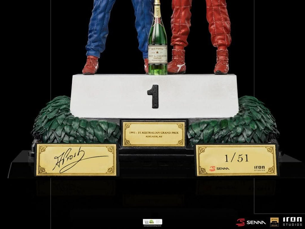 Ayrton Senna and Alain Prost Deluxe Signed by Alain Prost Version - The Last Podium - Art Scale 1/10 - Iron Studios