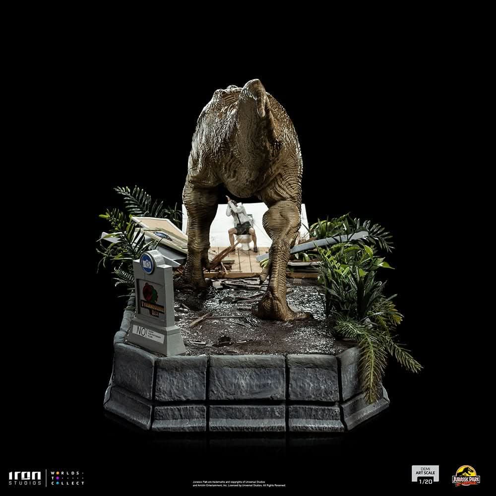 Statue T-Rex Attack Donald Gennaro - Jurassic Park - Demi Scale 1/20 - Iron Studios
