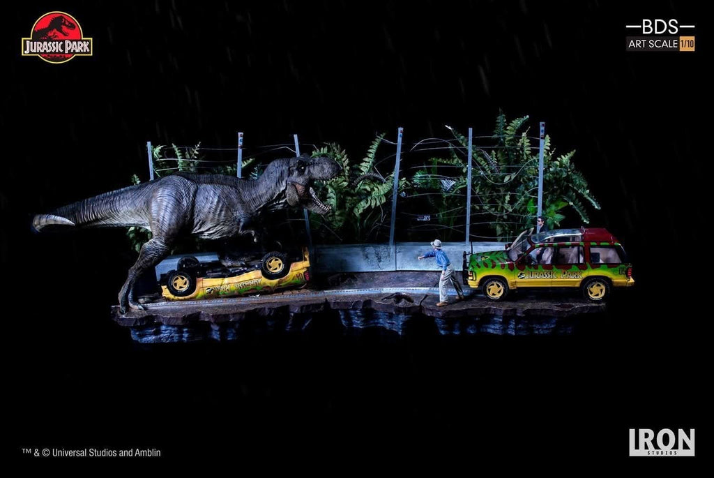 Statue T-Rex Attack - Art Scale 1/10 - Jurassic Park - Set A/B - Iron Studios